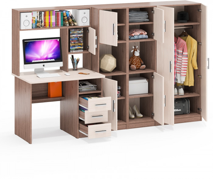 С-МД-СК9 Компоновка № 03, ясень шимо светлый/ясень шимо тёмный