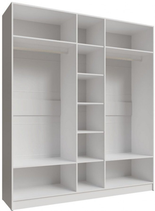 Шкаф Мадрид 2000 с зеркалом белый/ателье светлое