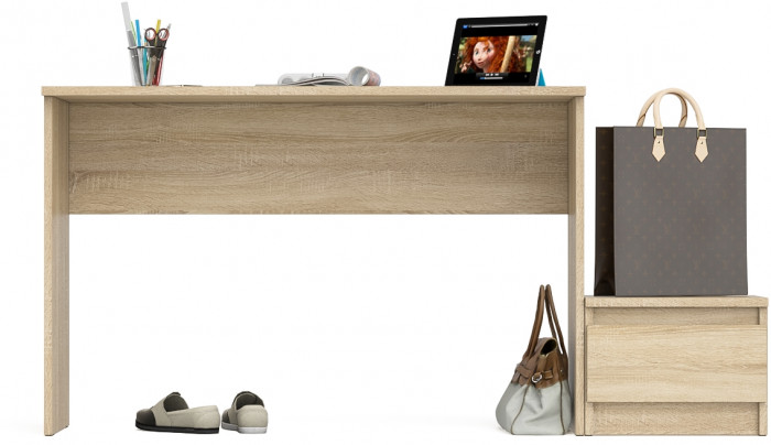 Мори письменный стол МСП1200.1 + Тумба ТМП400.1, дуб сонома