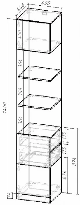 КАНТРИ Стеллаж СЖ-002 (с ящиками)