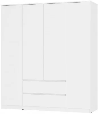 Симпл ШК-13 шкаф 4-х створчатый белый