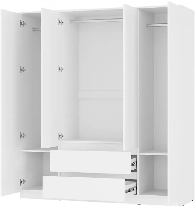 Симпл ШК-13 шкаф 4-х створчатый белый