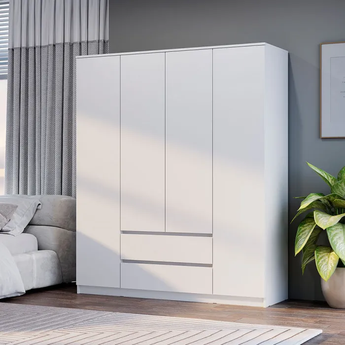 Симпл ШК-13 шкаф 4-х створчатый белый