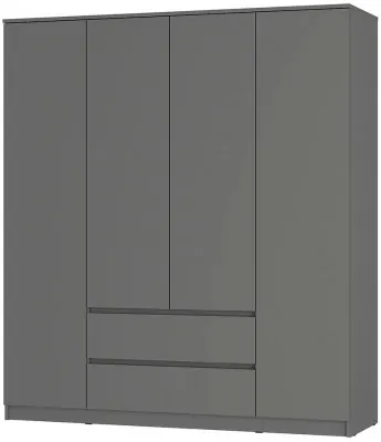 Симпл ШК-13 шкаф 4-х створчатый графит