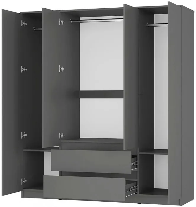 Симпл ШК-13 шкаф 4-х створчатый графит