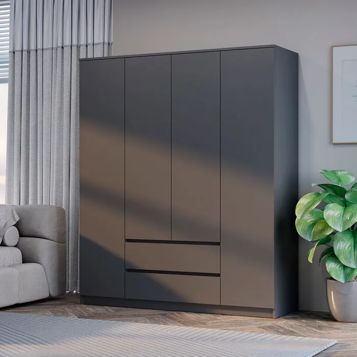 Симпл ШК-13 шкаф 4-х створчатый графит