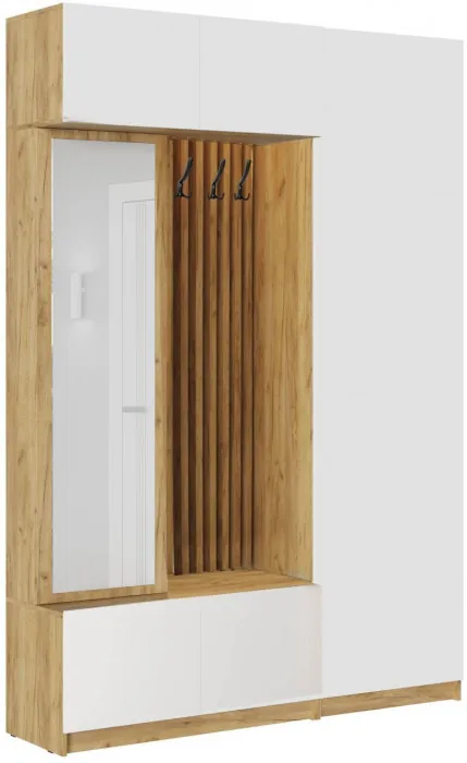 Модульная прихожая Роджина, композиция 1 (Графит, Дуб Крафт Золотой)