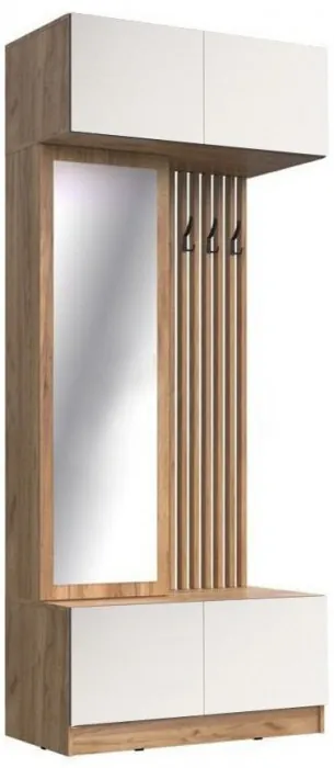 Модульная прихожая Роджина, композиция 1 (Графит, Дуб Крафт Золотой)