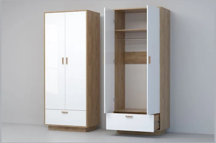 Модульная прихожая ЭГО 1 (Белый глянец/Бетон Светлый)