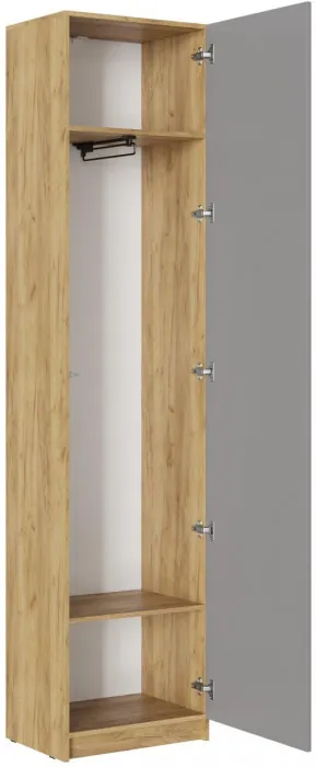 Модульная прихожая Бостон ЛДСП композиция 2 (Серый Шифер, Дуб Крафт Золотой)