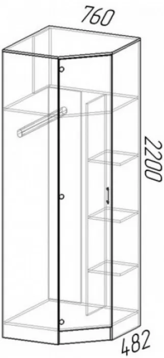 Шкаф угловой ЛДСП Эра (Ясень шимо темный / светлый)