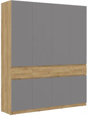 Шкаф Бостон ЛДСП ШК-004 крафт золотой/серый шифер