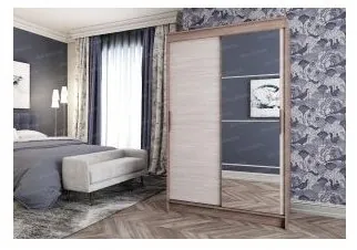 Элегант Шкаф-купе 4, Ясень шимо темный/светлый