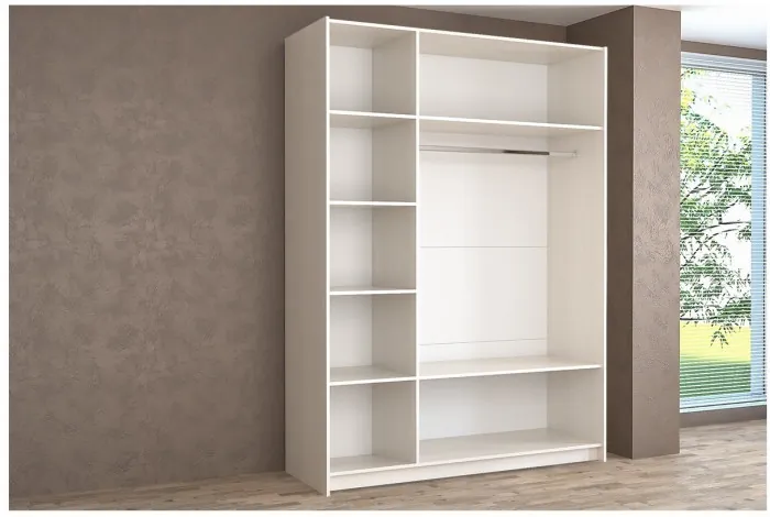 Шкаф-купе Иннэс-5 1400 Ф3/Ф3, Бодега белая