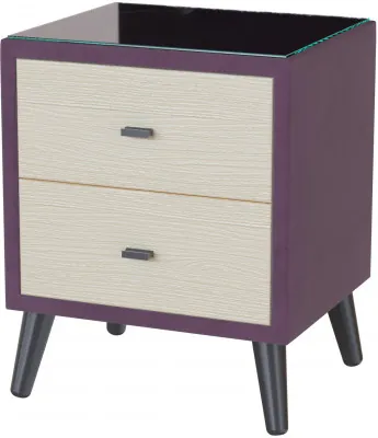 Тумба прикроватная интерьерная Ланс винный/мдф клен кремовый