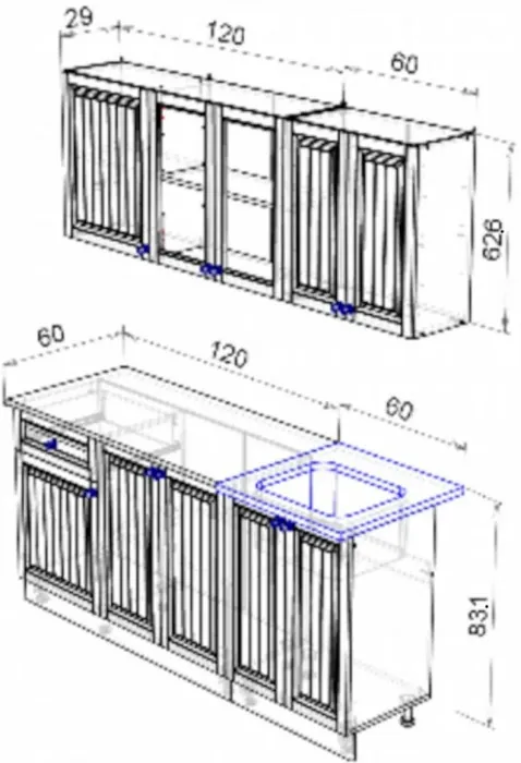 Кухня Хозяюшка МДФ 1800, Фисташка