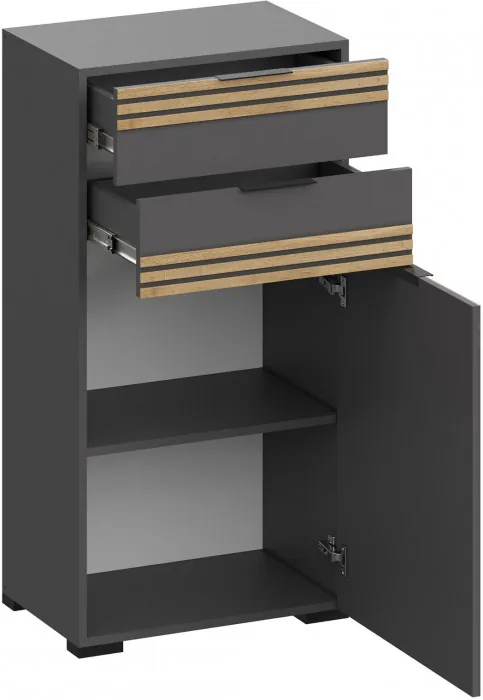 Модульная Прихожая Нао, набор №9, Графит/Графит, Дуб вотан, Simple 27