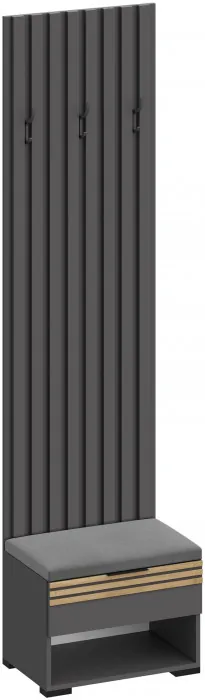 Модульная Прихожая Нао, набор №9, Графит/Графит, Дуб вотан, Simple 27