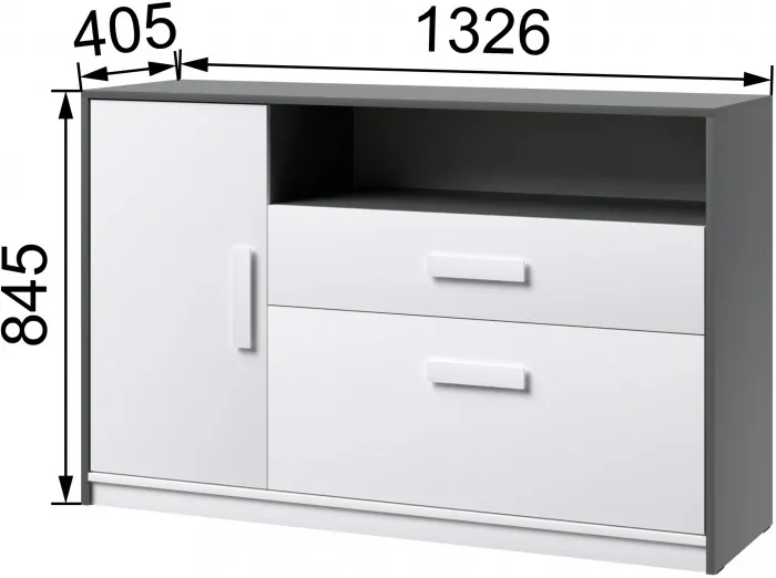 Подростковая Кэнди, композиция 1, графит/белый