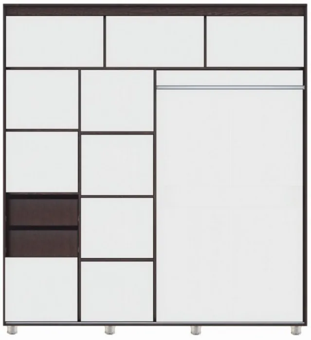 Шкаф-купе Комфорт 12 Прайм Выпуск 2,0 (Камень шёлковый/Белое стекло)