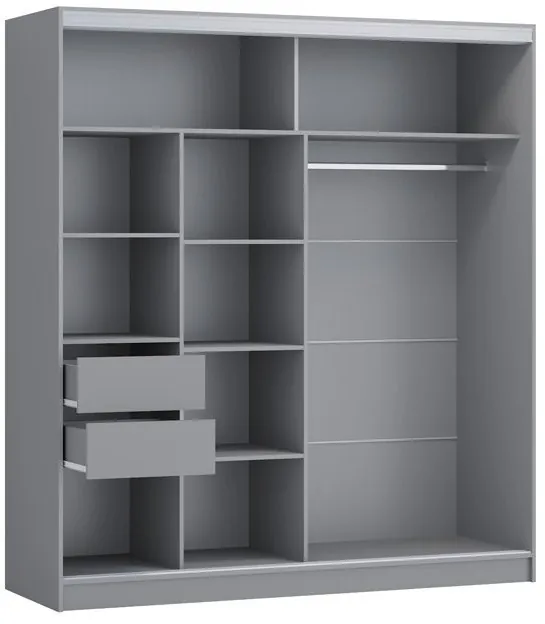 Шкаф-купе Альянс-10 ЛДСП 2000 + зеркала (Белый)