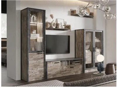 Модульная гостиная Амели юкон/бетон (Дуб Юкон / Бетон темный)