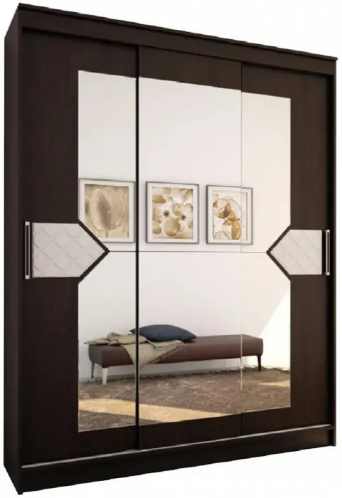 Николь Шкаф-купе 3, Ясень Шимо/Лиственница темная