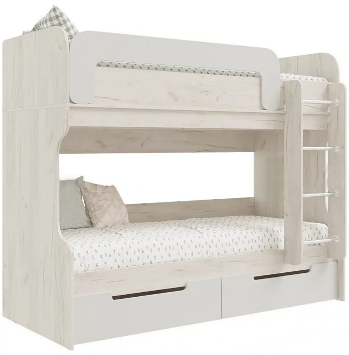 Модульная детская Юниор-4, композиция 2 (Шарли белый, Крафт белый)