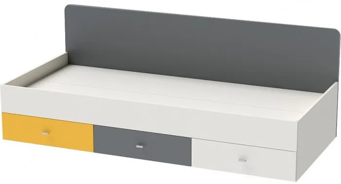Клео К-1 Кровать Арт.010 (Графит/Миндаль/Солнечный)