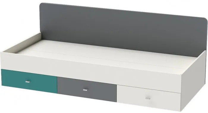 Клео К-1 Кровать Арт.010 (Графит/Миндаль/Солнечный)