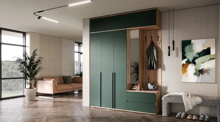 Норд Прихожая, композиция №1, Дуб крафт/Изумрудный