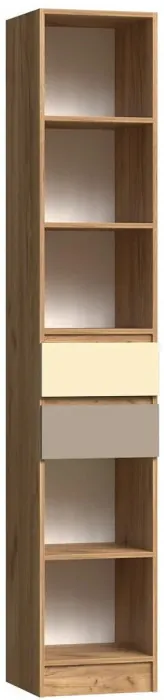 Челси Color Стеллаж с ящиками (Слоновая кость/Глиняный серый/Дуб крафт)