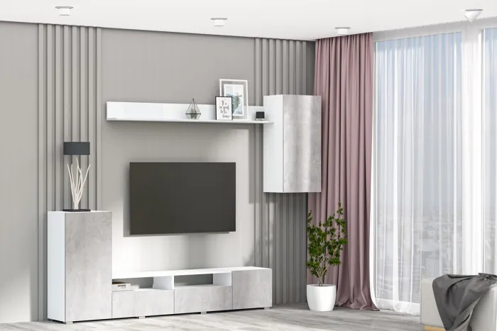 Гостиная Аллегро-2, Белый/Цемент светлый