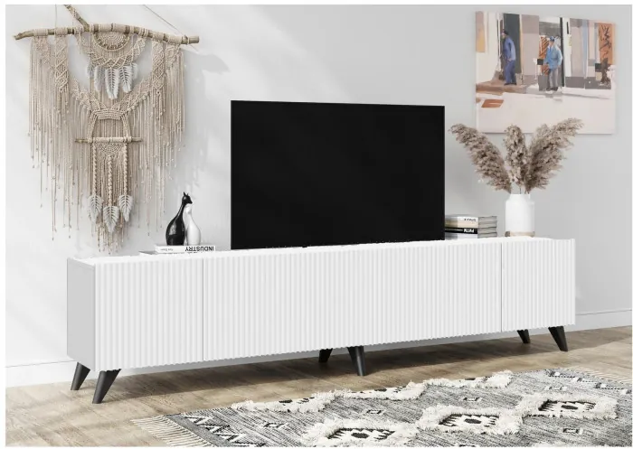 Тумба ТВ Сканди с опорами (Серый шифер / Грин Грей софт)