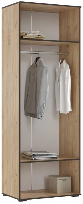 Тумба с зеркалом со шкафом 2-х ств.(800) Норд, Дуб крафт (Кромка ВЕНГЕ)