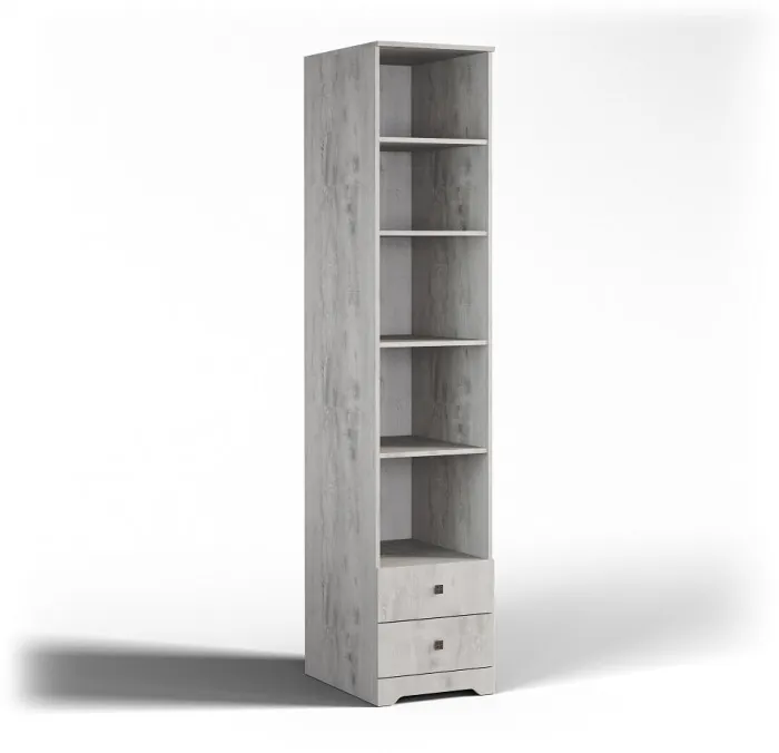 Стеллаж с 2-мя ящиками "Атланта" - Бетон пайн светлый