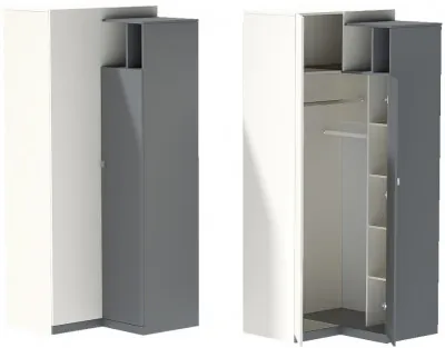 Клео ШКУ-1 Шкаф угловой (Графит / Миндаль)