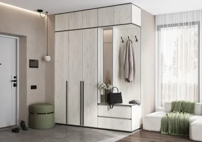 Норд Прихожая, композиция №1, Дуб крафт белый/Дуб крафт белый