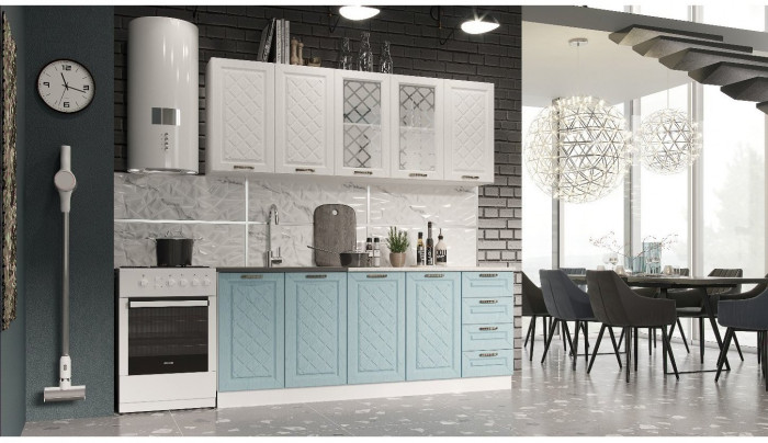 Кухня МДФ Агава 2000 (Акация белая / Трюфель, Белый)