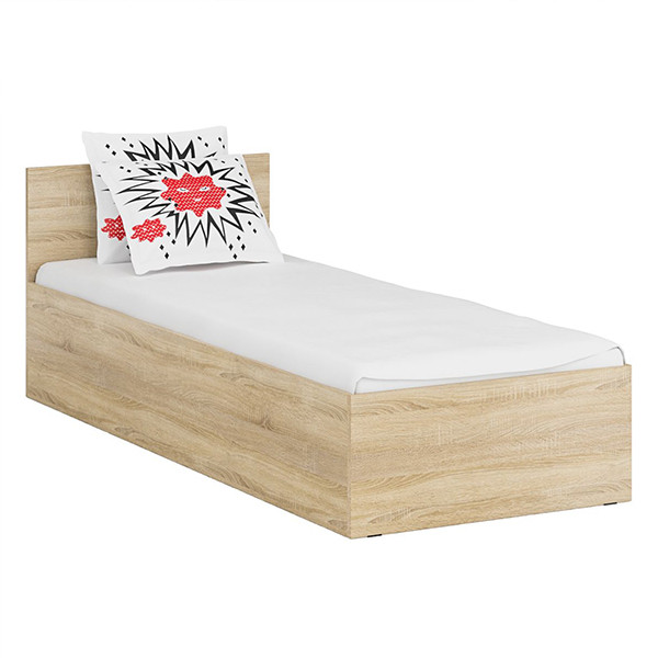 Стандарт Кровать 0800, цвет дуб сонома, ШхГхВ 83,5х203,5х70 см., сп.м. 800х2000 мм., без матраса, основание есть