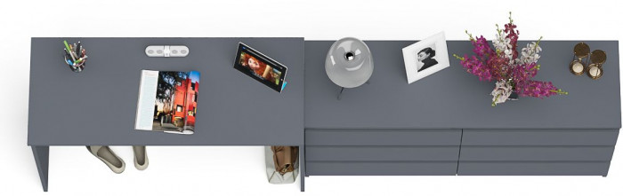 Мори письменный стол МСП1200.1 + Комод МК1380.6, графит