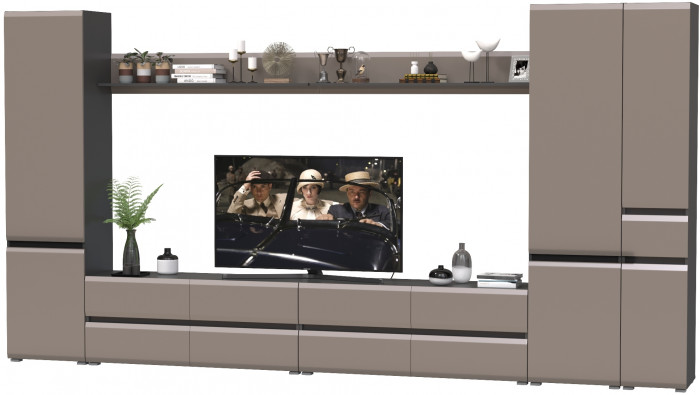 Сидней Комплектация № 111, корпус: антрацит/фасады: МДФ веллюто капучино