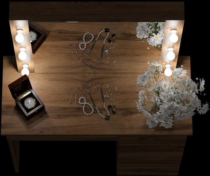 Стол косметический с подсветкой Сура, дуб вотан