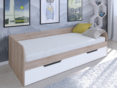 Кровать Астра одноярусная Сонома/Белый