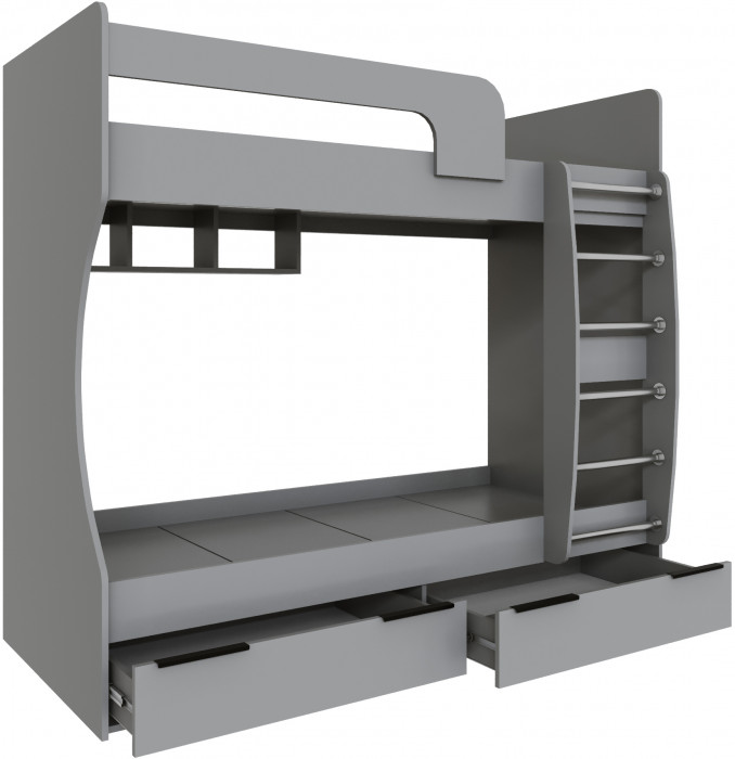 Кровать Мадрид (0,8) двухярусная, Камень серый