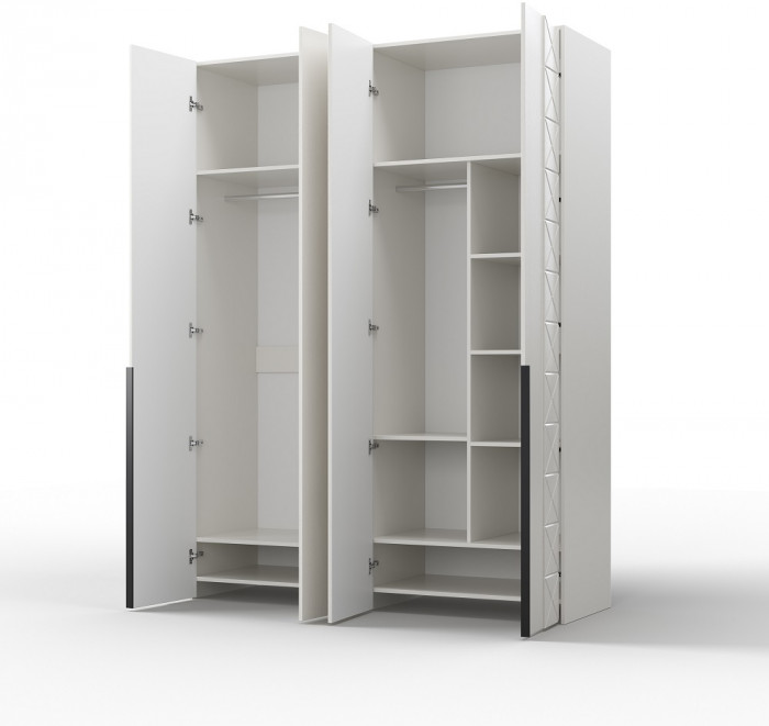 Модульная спальня "Агата" - Белый текстурный/Дуб полярный