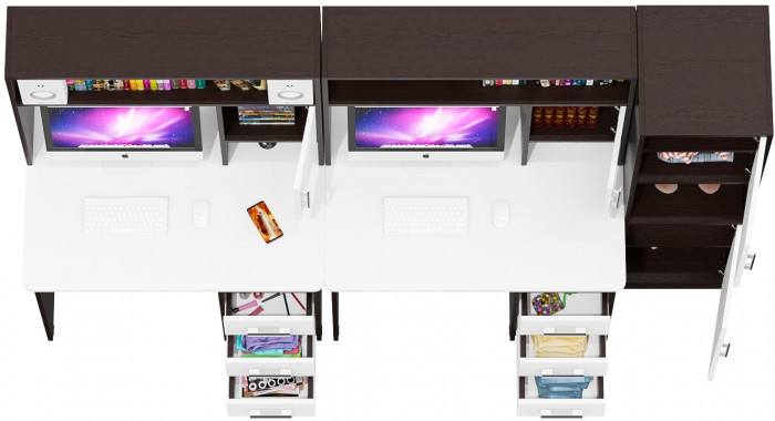 С-МД-СК9 Компоновка № 04, венге/белый шагрень