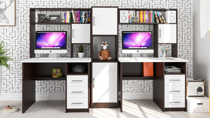 С-МД-СК9 Компоновка № 04, венге/белый шагрень