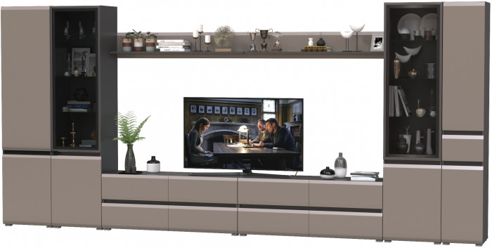 Сидней Комплектация № 112, корпус: антрацит/фасады: МДФ веллюто капучино