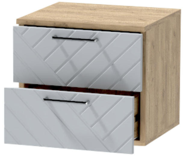 Тумба-6 прикроватная подвесная "Иннэс-7", Крафт золотой/Монблан Р-866